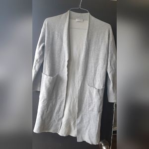 Babaton light grey long cardigan